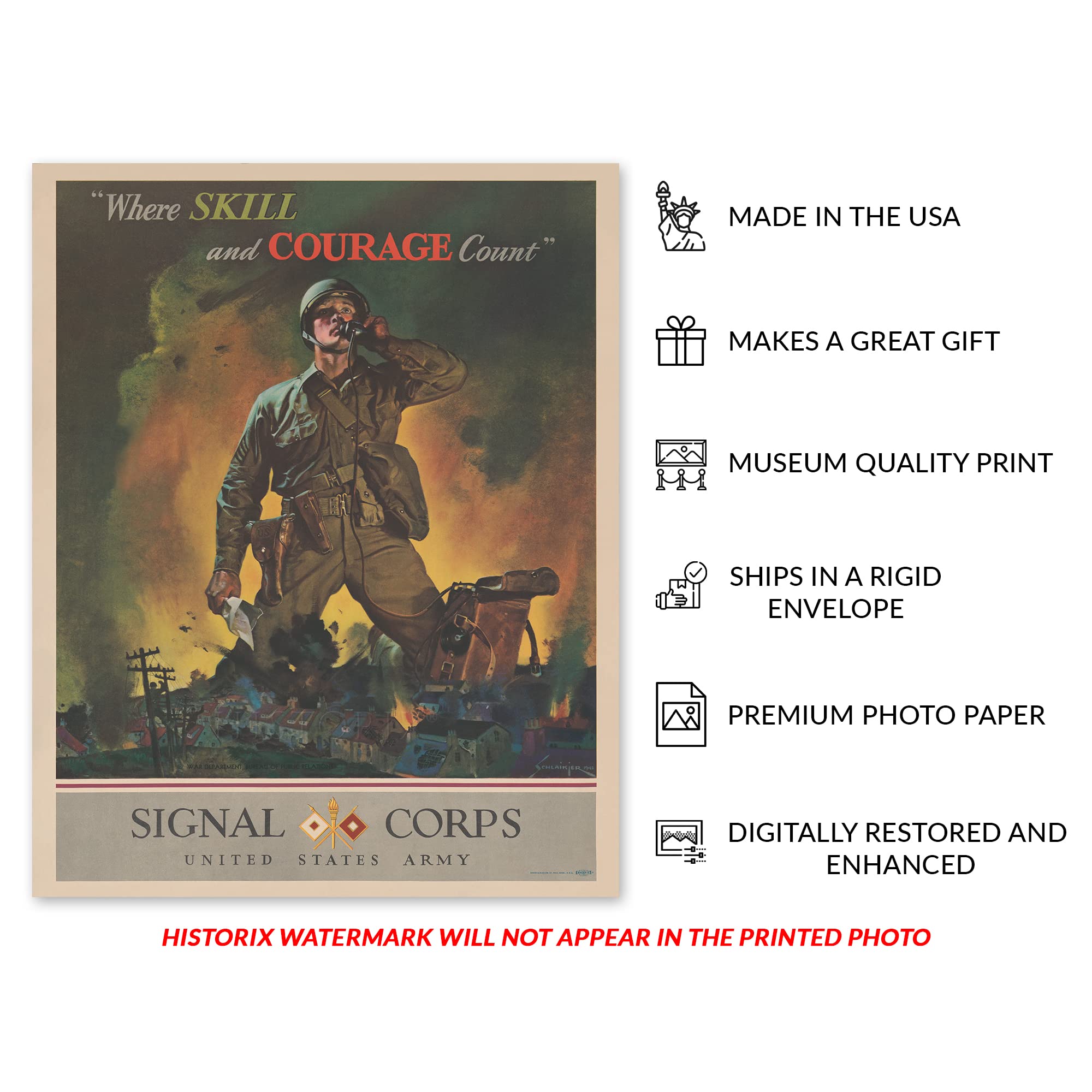 Amazon.com: HISTORIX Vintage 1942 US Army Signal Corps Poster